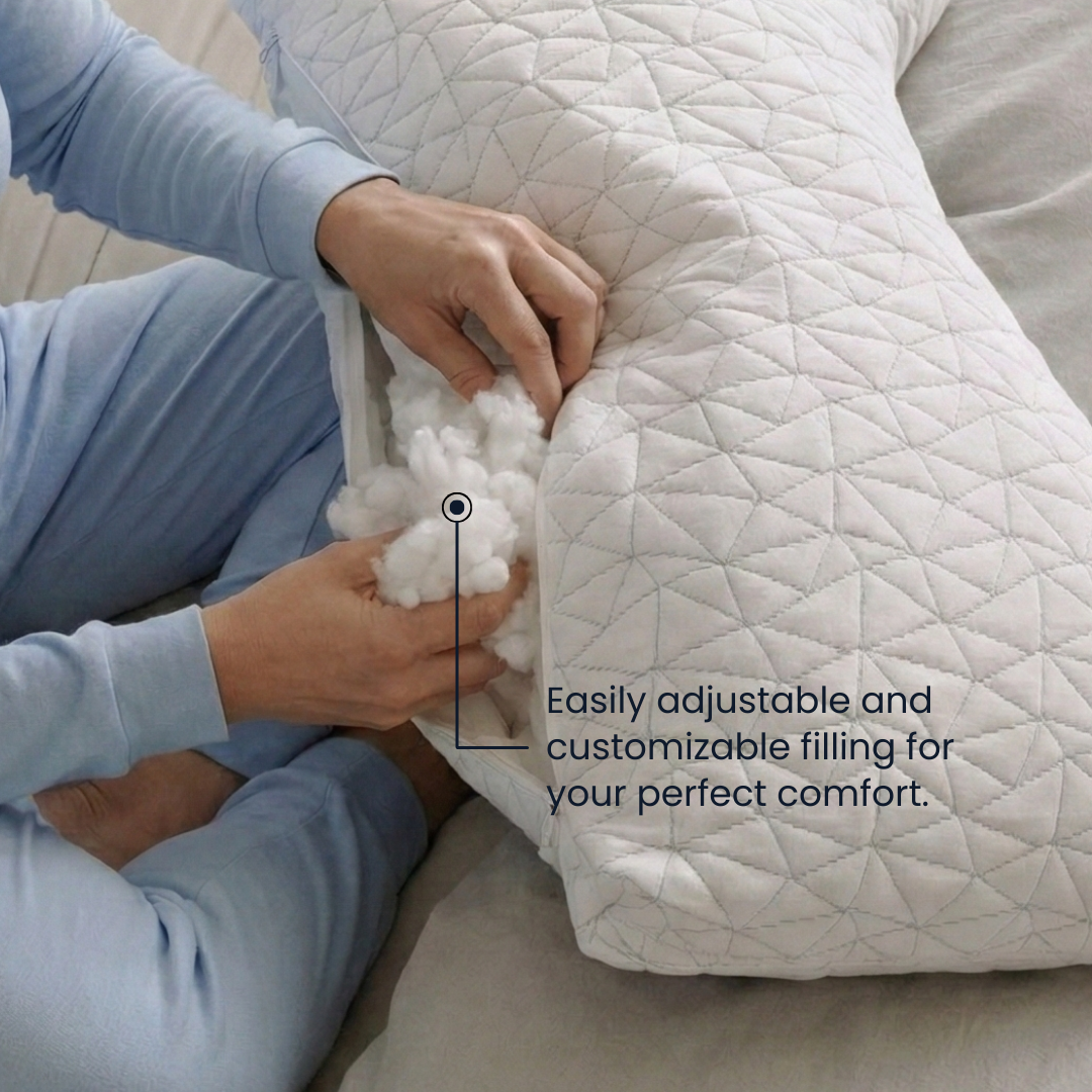 Adjustable Pillow for Side and Back Sleepers
