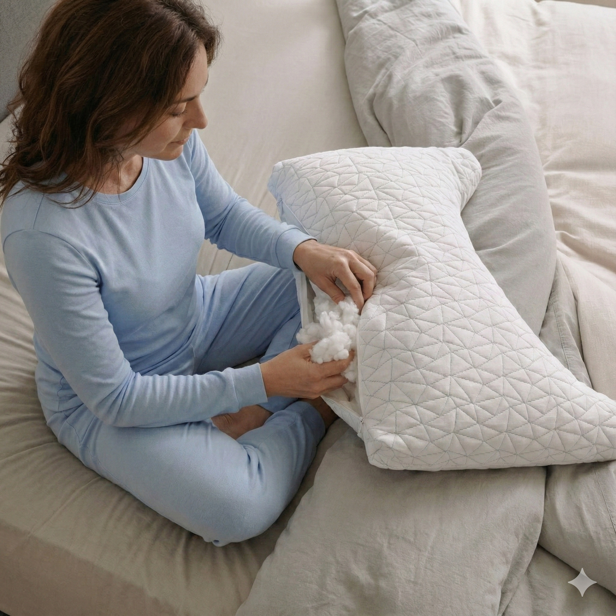 Adjustable Pillow for Side and Back Sleepers